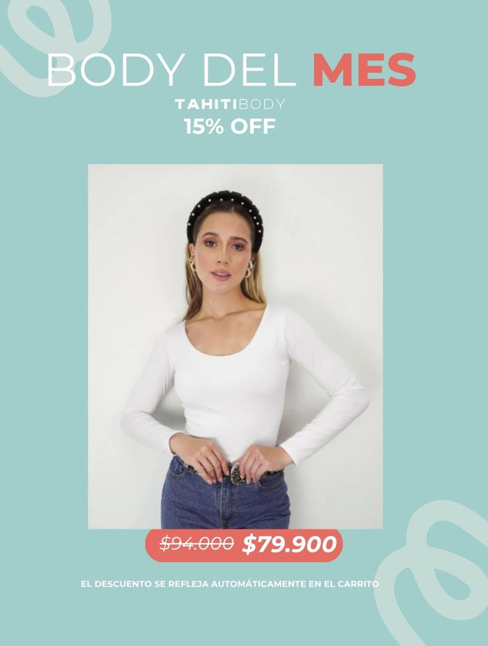 Body para mujer escote redondo manga larga - Tahiti