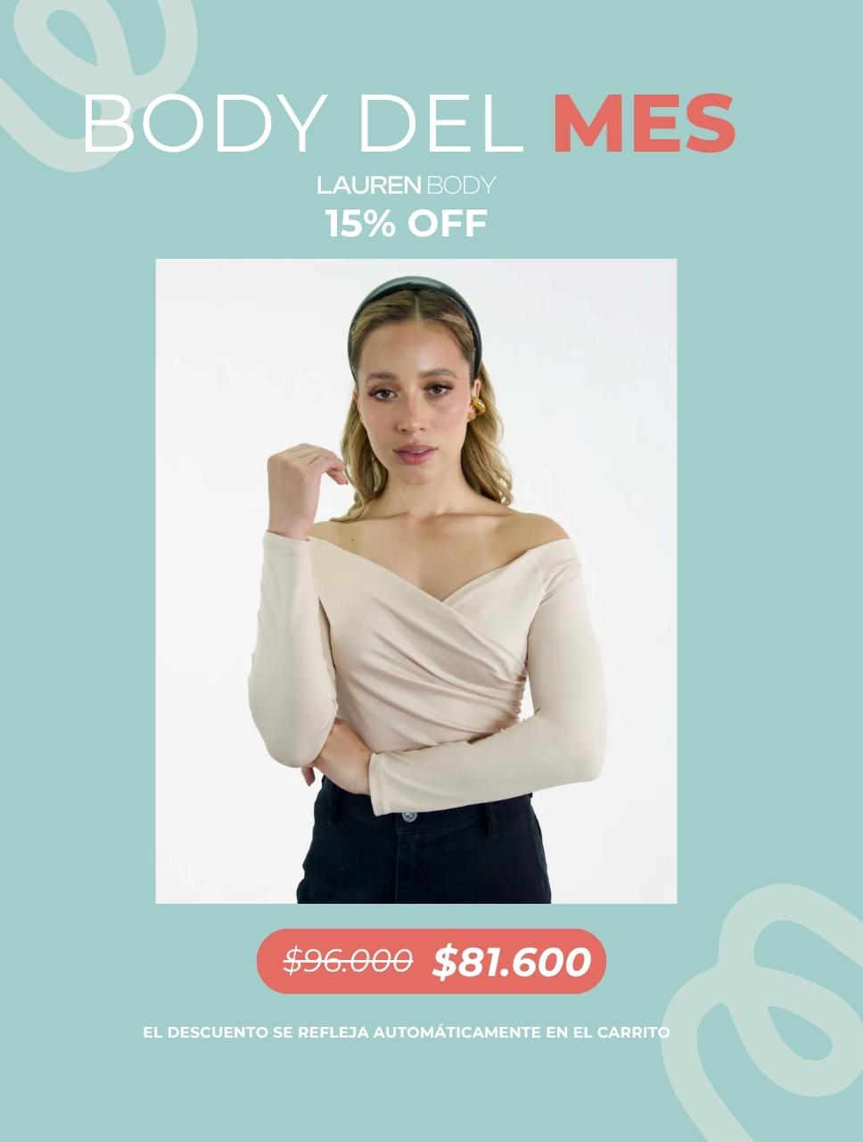 Body para Mujer Cuello Bandeja Manga Larga - Lauren