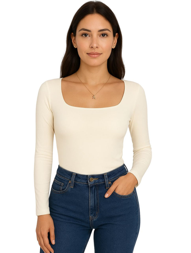 Body para Mujer Escote Cuadrado Manga Larga - Moscú