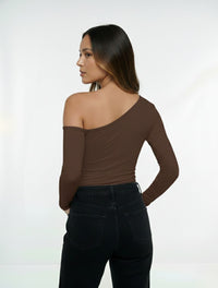 Body Para Mujer Escote Asimetrico The Bliss Elegante Detalle