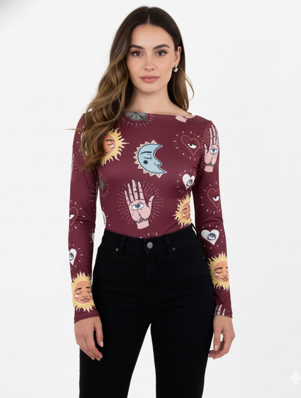 Body para Mujer Estampado con Lunas y Estrellas - The Cosmic