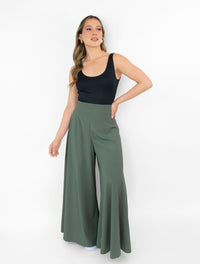 Pantalón para Mujer Tipo Palazzo Tiro Alto Con Cremallera Lateral - Malibu