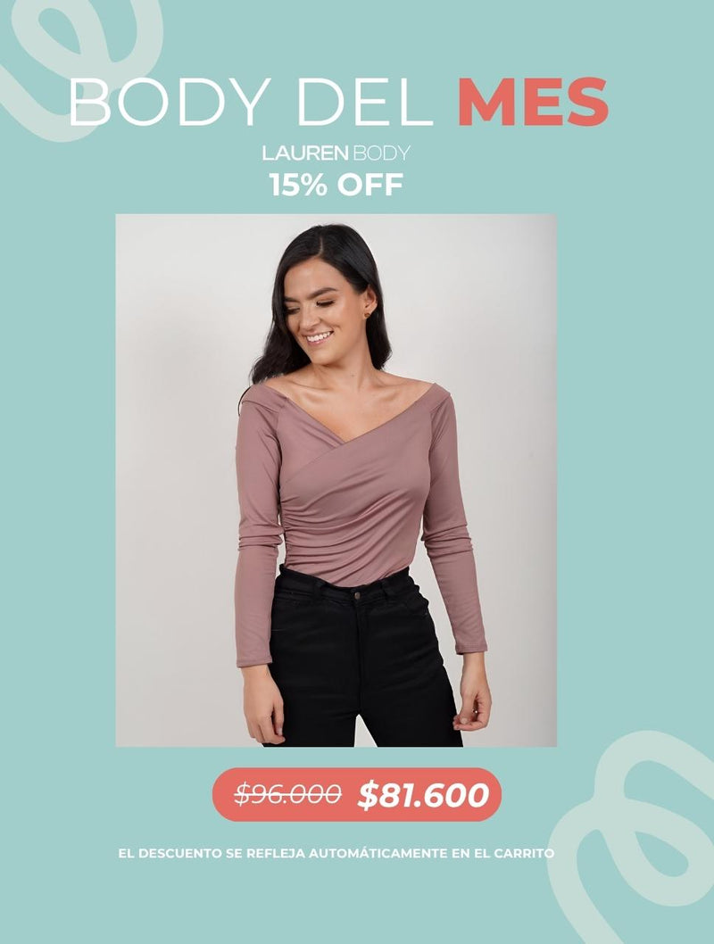 Body para Mujer Cuello Bandeja Manga Larga - Lauren