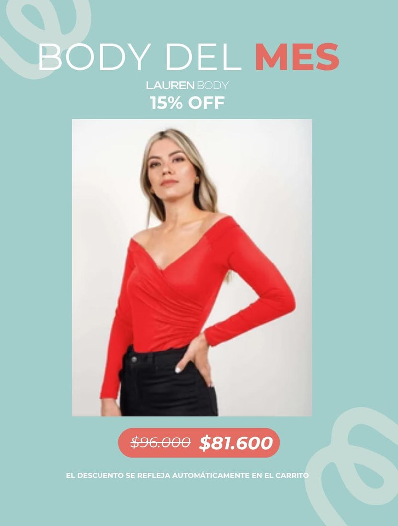 Body para Mujer Cuello Bandeja Manga Larga - Lauren