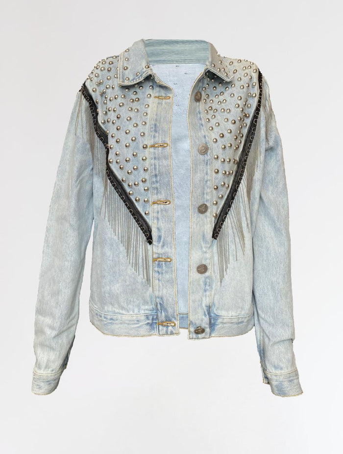 Chaqueta Para Mujer Denim Con Apliques - The Creator