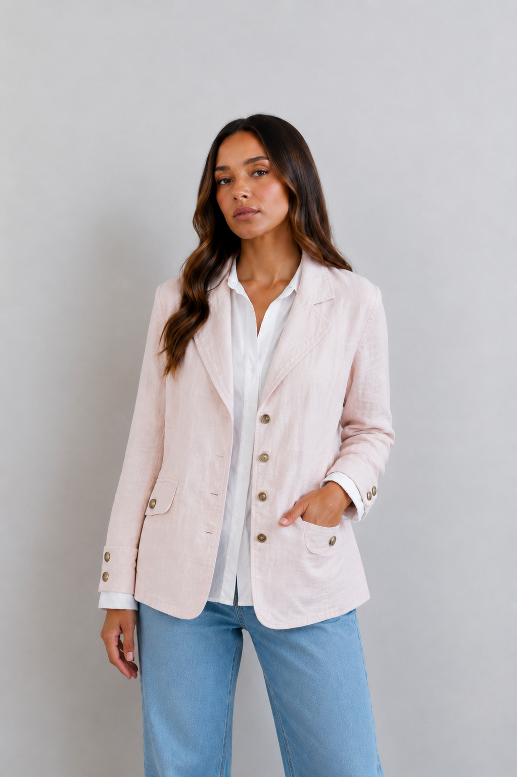 206. Blazer Cristina Restrepo Rosa Talla S Artesanal Diseño