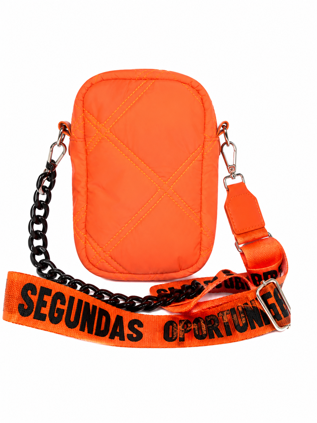 207. Bolso Pequeño Naranja Talla U Artesanal Diseño