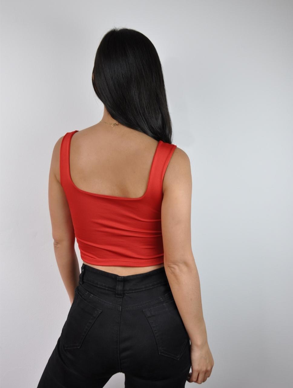 Crop Top para Mujer Rojo Manga Sisa - Blow Rojo