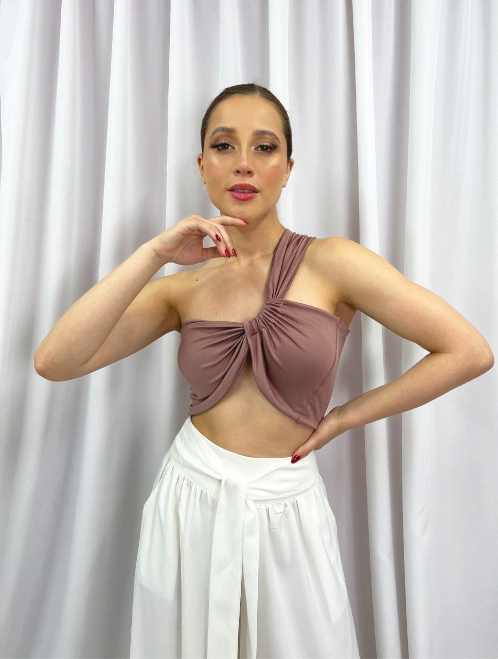 24. Crop Top Cocoa / Muestra Molgoa Nuevo Artesanal Diseño