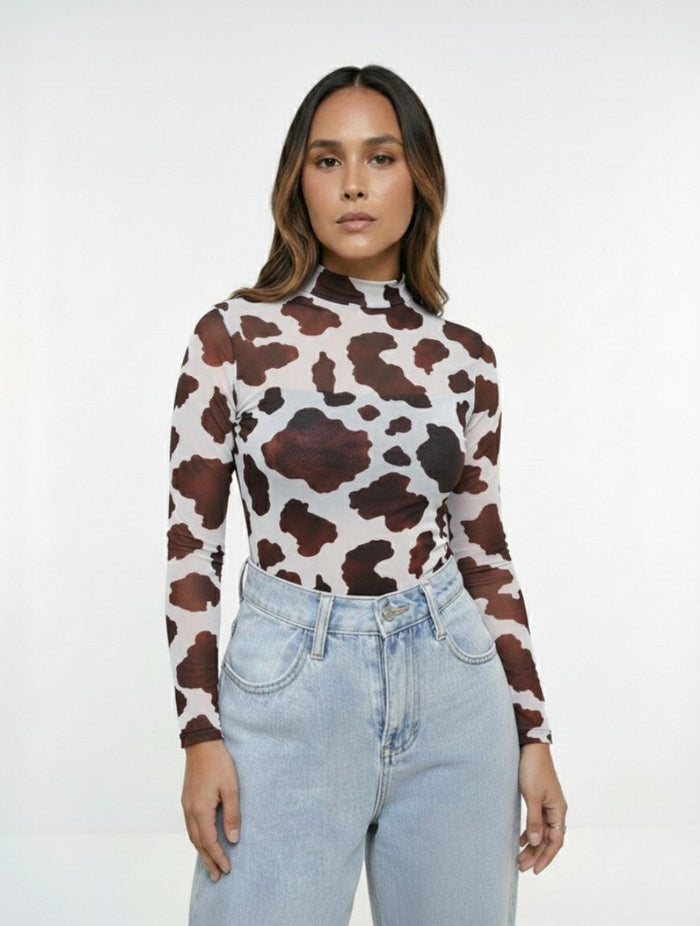 Body Para Mujer Mesh Cuello Medio - The Eden