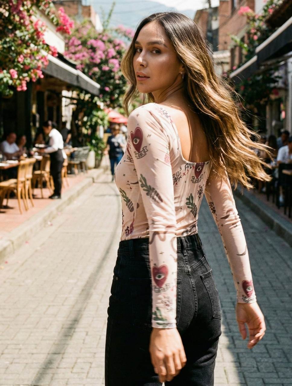 Body para Mujer Estampado de Corazones y Plantas - The Grounded