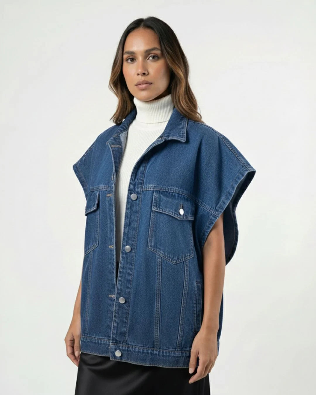 Chaleco Tejido Cuello Alto Para Mujer - The Estapé