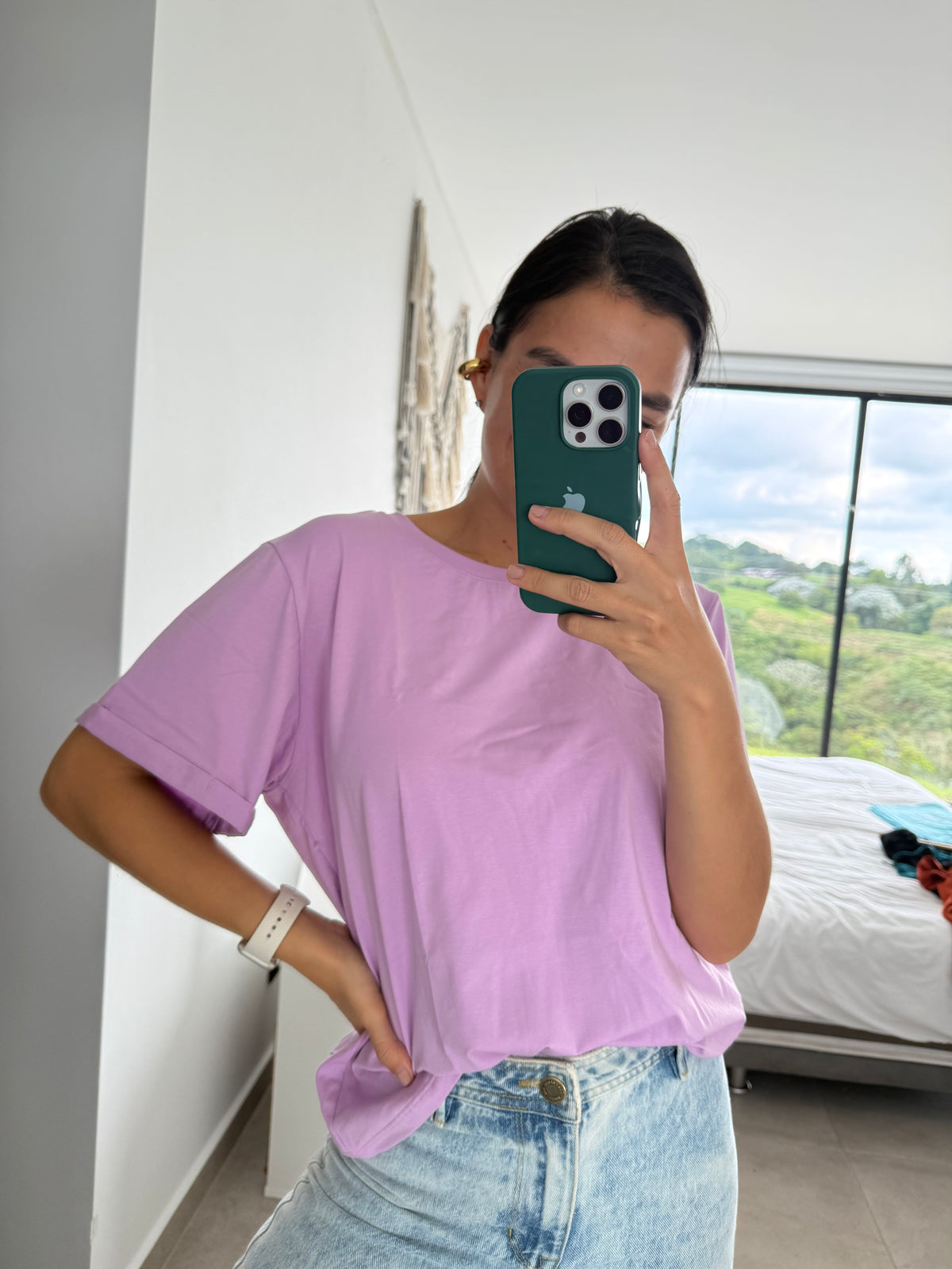 177. Camiseta Lila Nueva Talla S Muestra Molgoa Artesanal Diseño