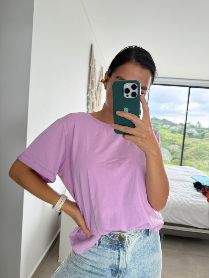 177. Camiseta Lila Nueva Talla S Muestra Molgoa Artesanal Diseño