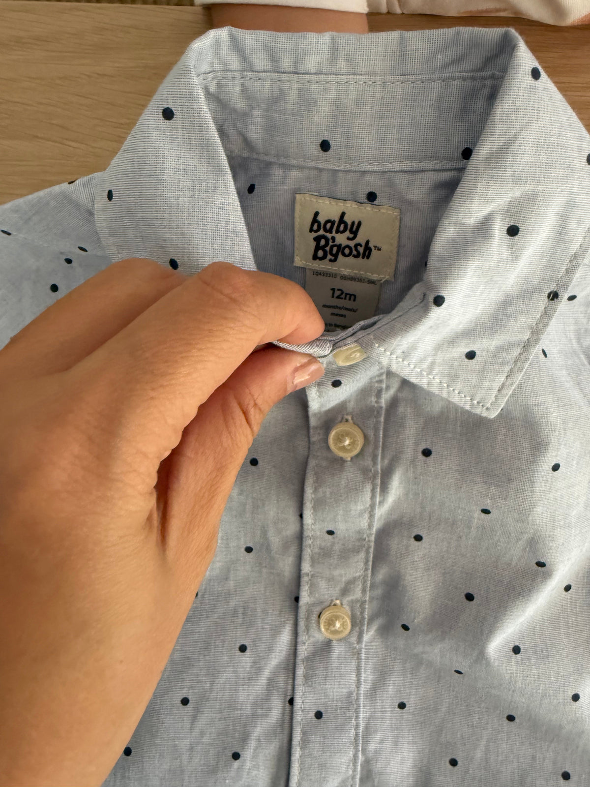 123. Enterizo Tipo Camisa Para Bebé Baby B'gosh en Perfecto Estado Colombiano Look
