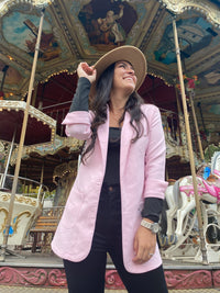 198. Blazer Manga Larga Rosa U / Muestra Molgoa Nuevo Artesanal Diseño