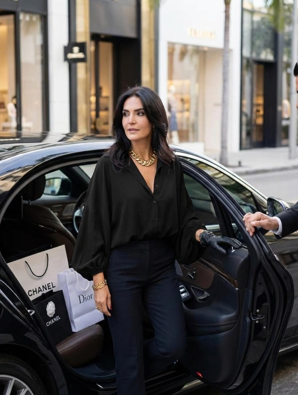 Blusa mujer Escote V Manga Bombacha  - Ocaso