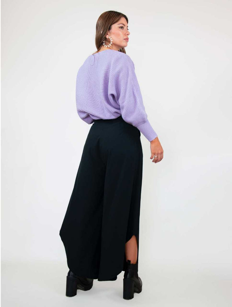 Pantalón Para Mujer Palazzo Con Bota Asimétrica  - Emilia