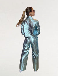 Pantalón Para Mujer Azul Metalizado - The Editor azul