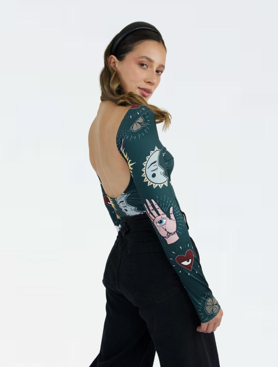 Body para Mujer Estampado con Lunas y Estrellas - The Cosmic