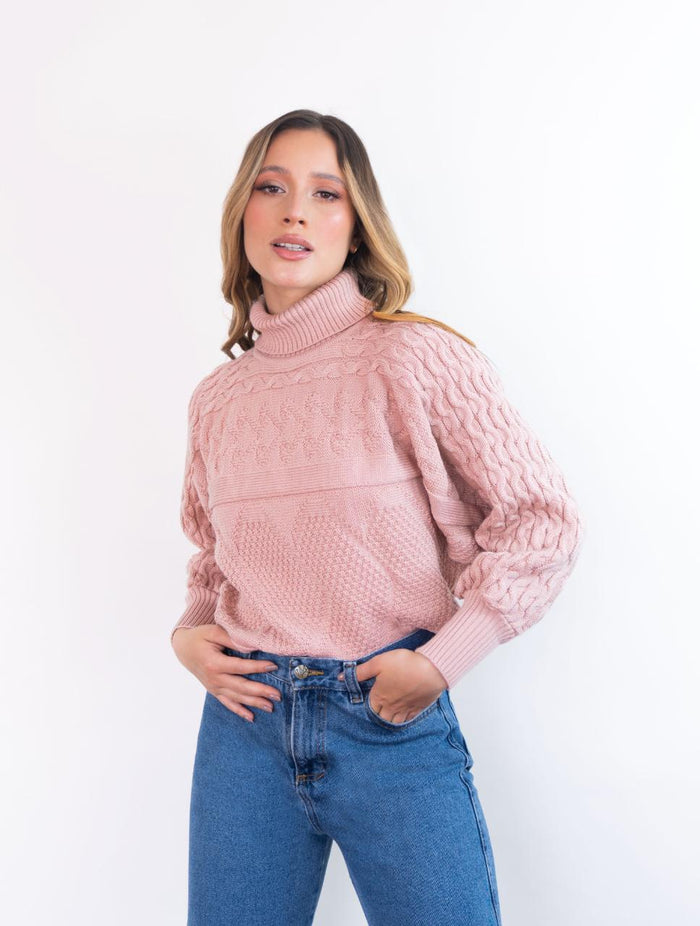Suéter para Mujer Palo Rosa Cuello Tortuga - Solei Palo Rosa