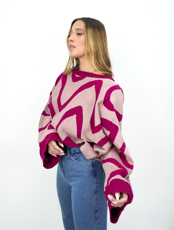 Suéter para Mujer Rosa Cuello Bandeja - Positano Rosa
