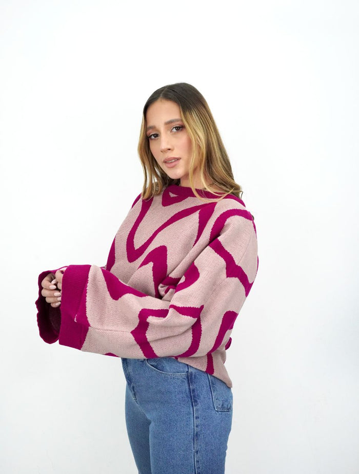 Suéter para Mujer Rosa Cuello Bandeja - Positano Rosa