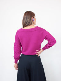 Suéter para Mujer Lila Cuello V - Fantastic Lila