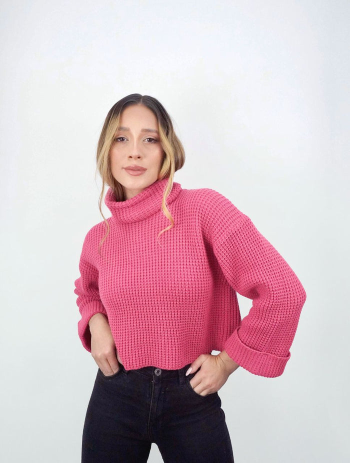Suéter para Mujer Fucsia Cuello Tortuga-  Destino Fucsia