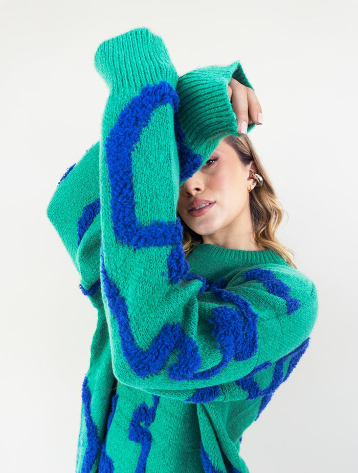 Suéter Para Mujer Verde Cuello Redondo - The Figure Verde