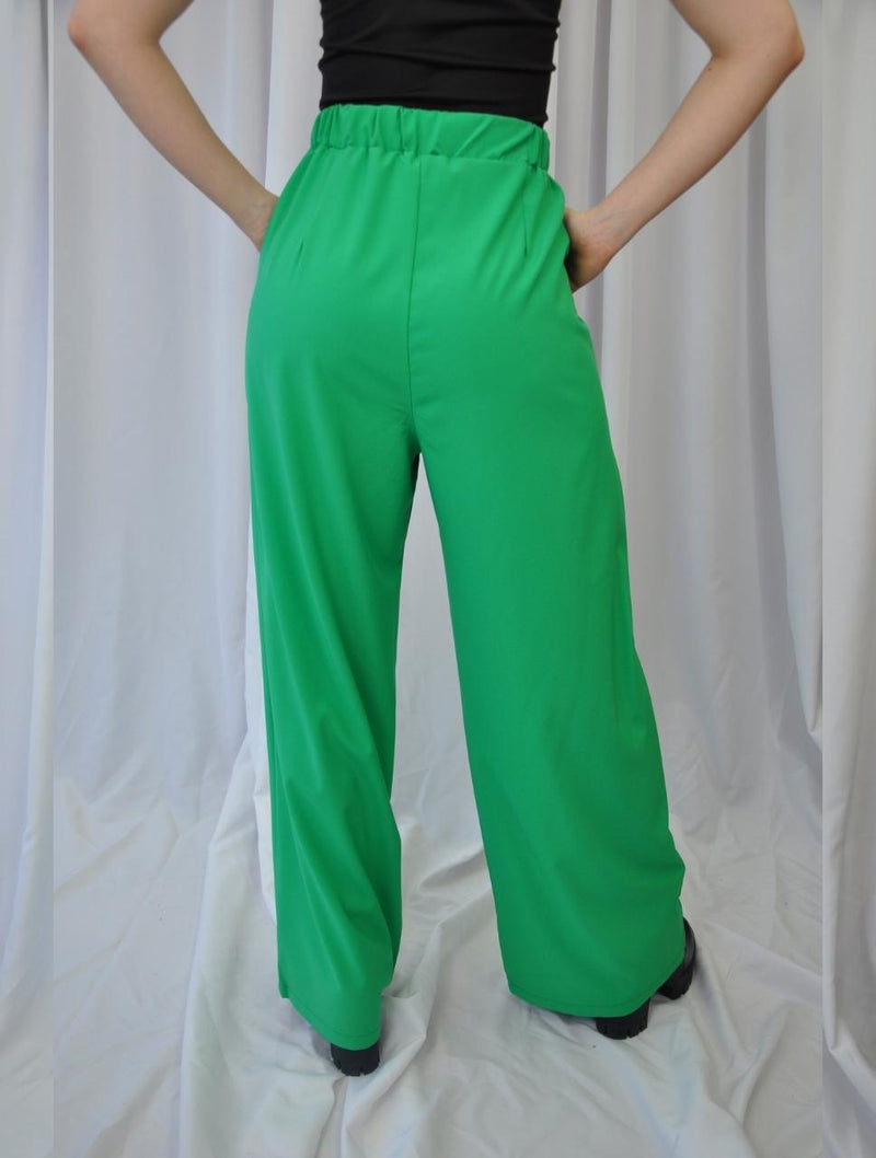 Pantalón para Mujer Verde Cali Tipo Palazzo Tiro Alto Con Cremallera - –  Molgoa