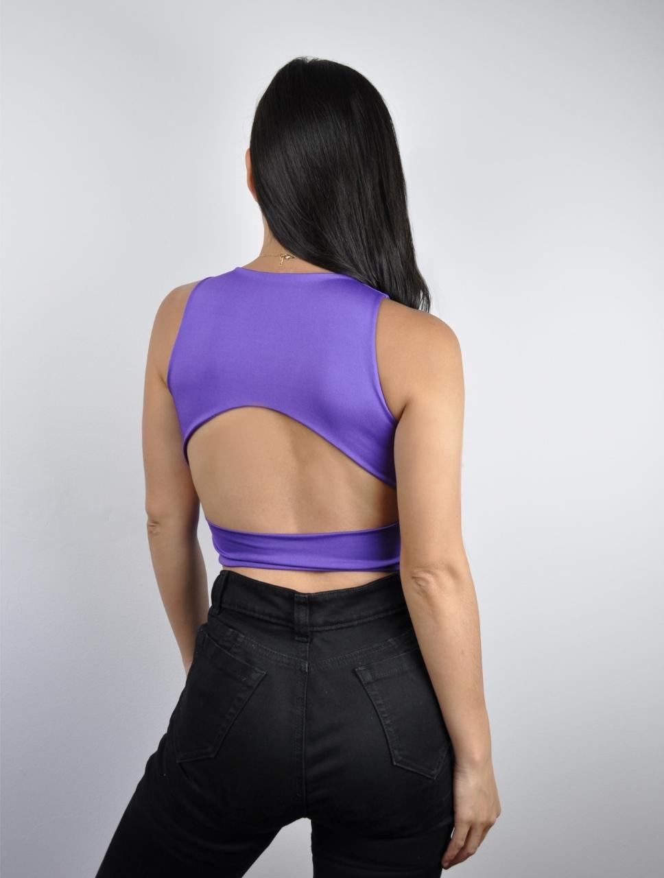 Sleeveless Crop Top - Perle Purple