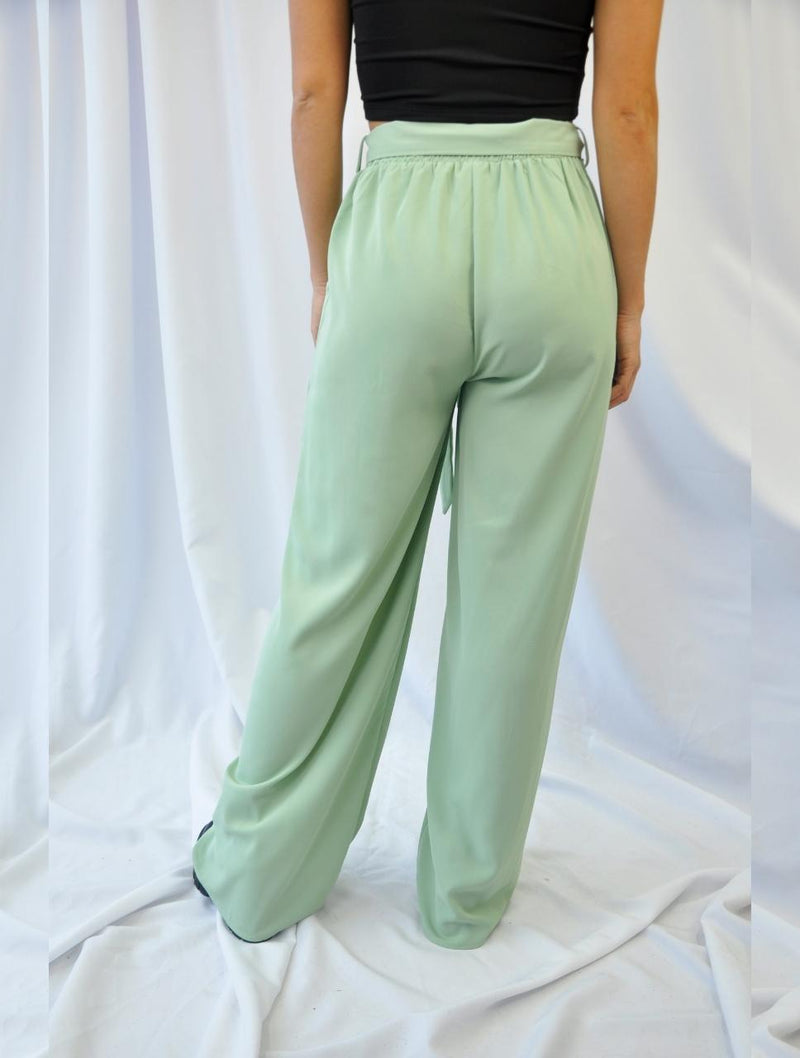 Pantalón para Mujer Verde Claro Tiro Alto - Megan Verde Claro – Molgoa