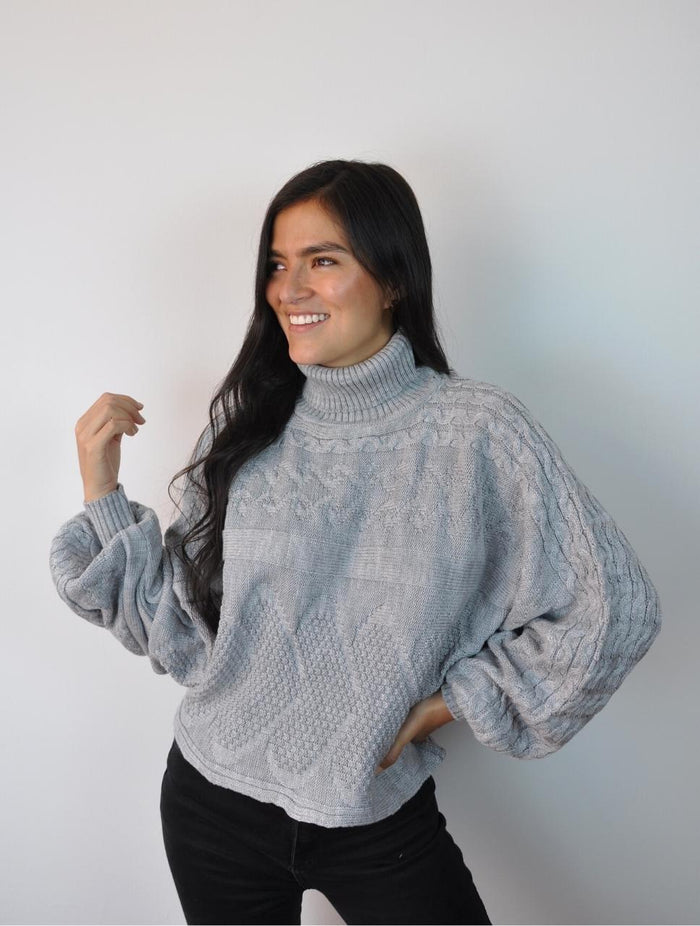 Suéter para Mujer Gris Cuello Tortuga - Solei Gris