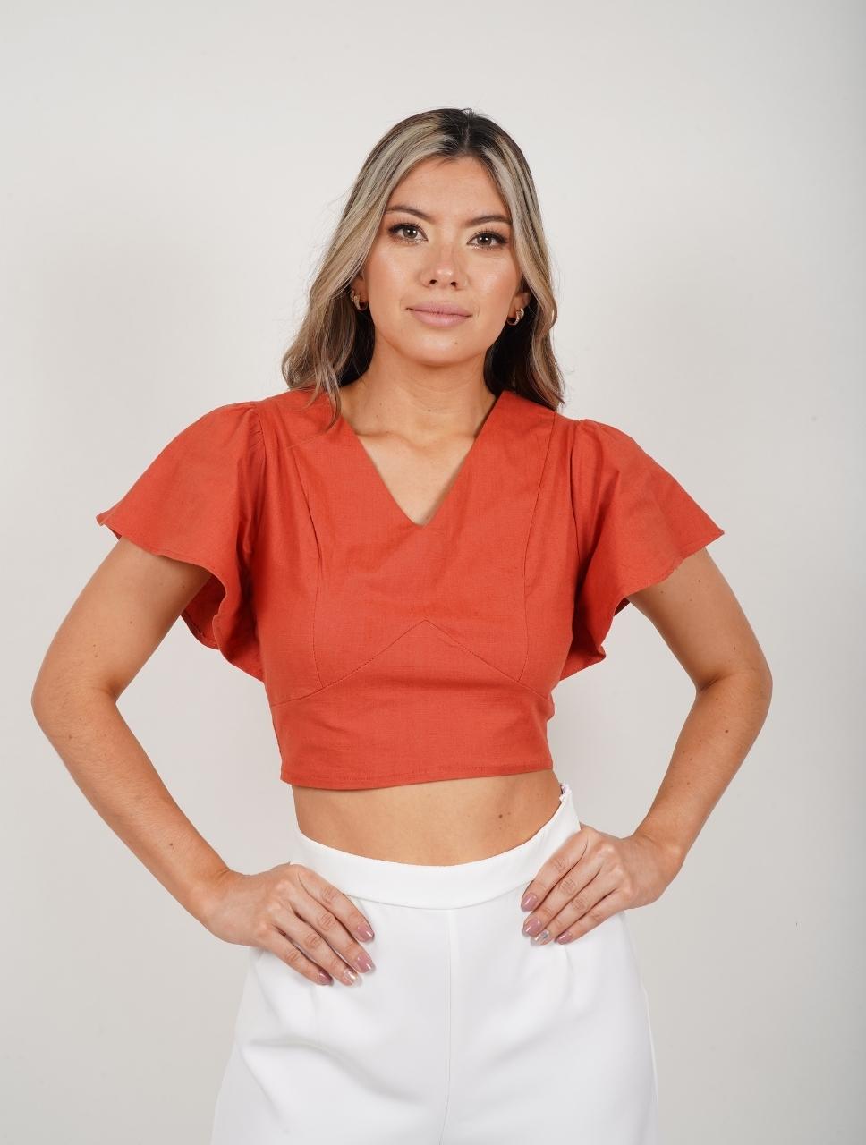 V-Neck Crop Top - Nicola Terra