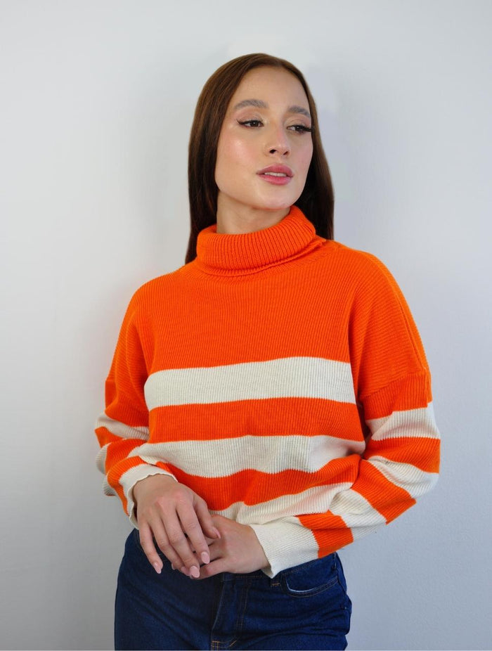 Suéter para Mujer Naranja Cuello Tortuga - Mantra Naranja