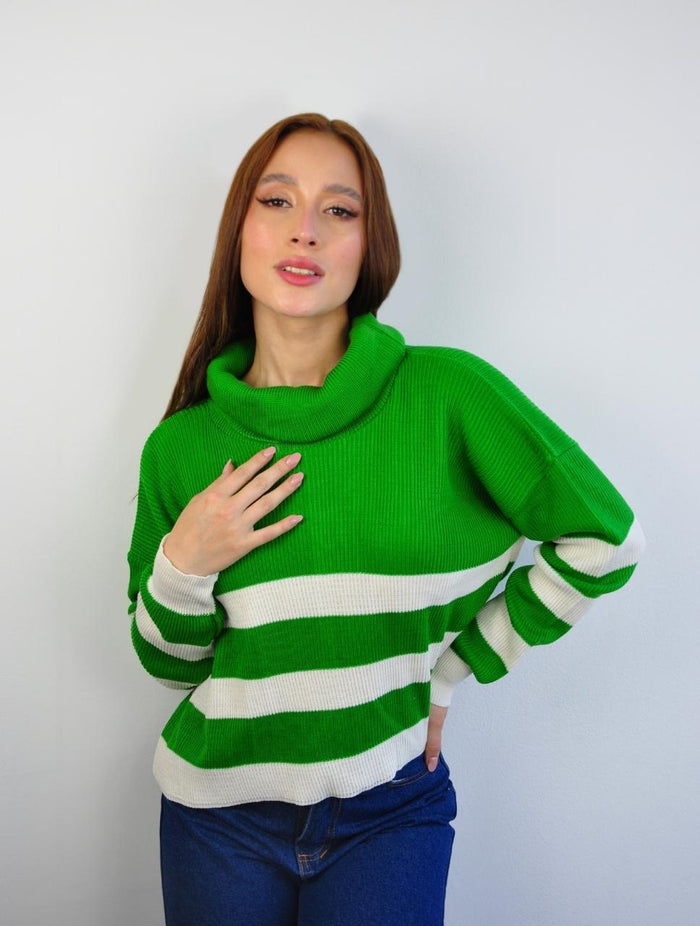 Suéter para Mujer Verde Cuello Tortuga - Mantra Verde