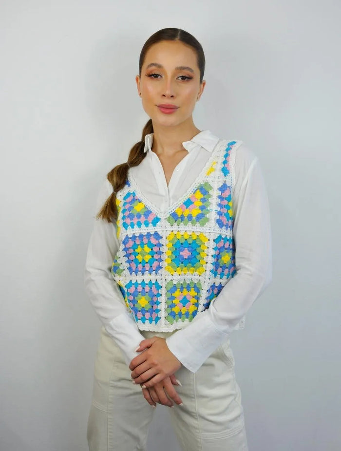 Crop Top Tejido - Pura Vida Azul y Verde