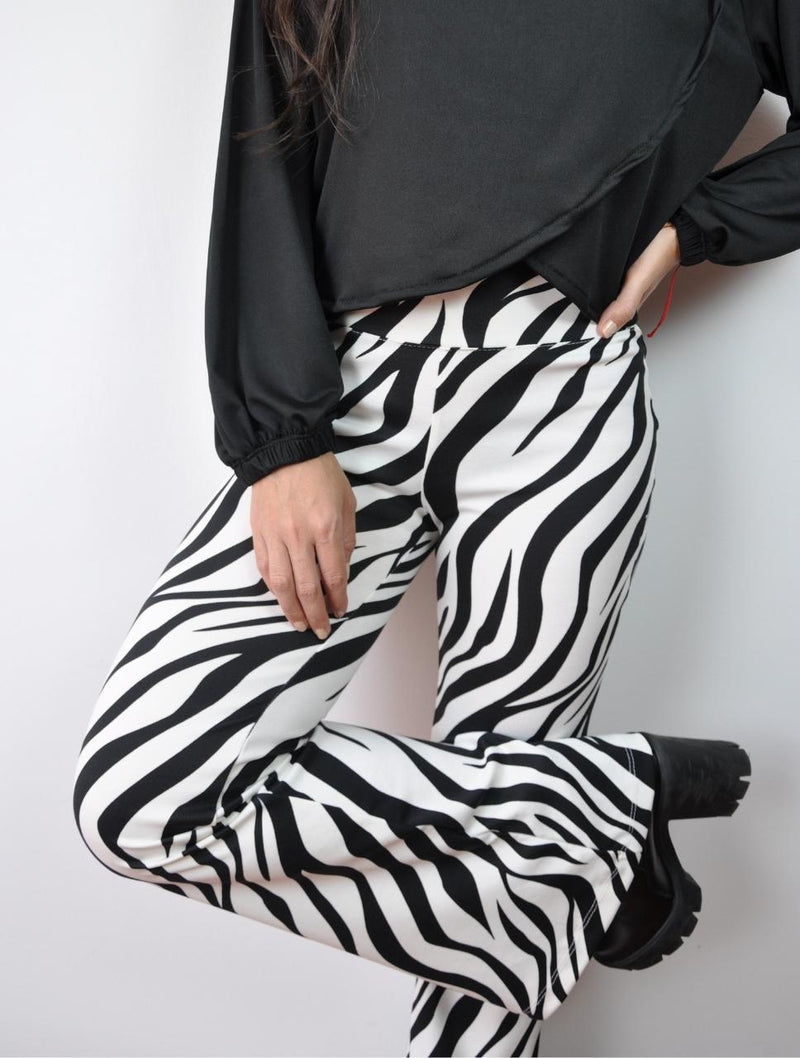 Pantalón para Mujer Zebra Bota Amplia Tiro Alto - Nairobi Zebra