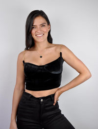 Sleeveless Crop Top - Bravo Velvet Black