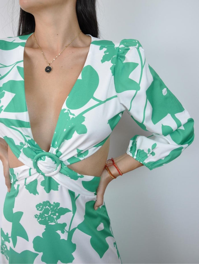 Vestido para Mujer Verde Largo Estampado - Nikka Verde