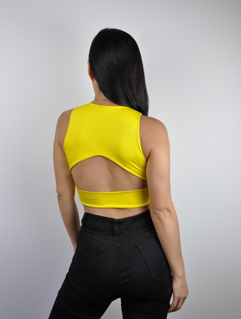 Sleeveless Crop Top - Perle Amarillo