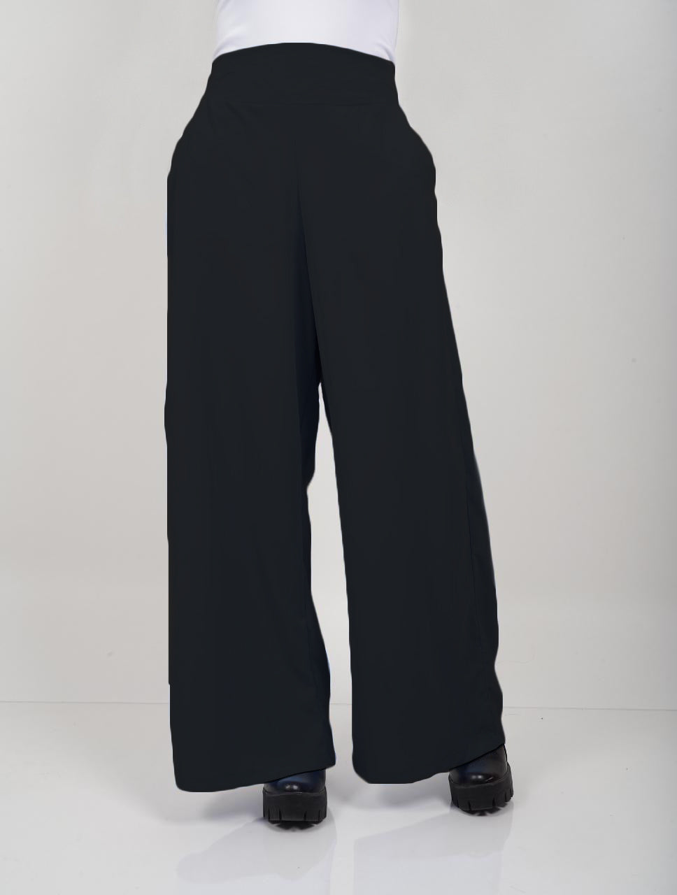 Pantalón para Mujer Negro Slouchy, Stretch, Pegged, Tiro Alto - Olivia –  Molgoa