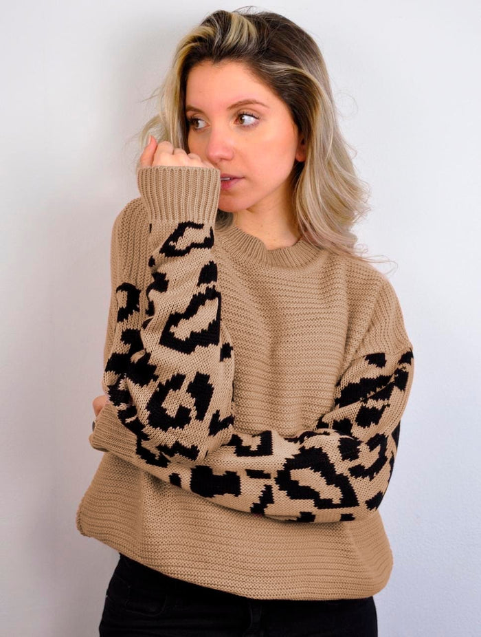 Suéter para Mujer Camel Cuello Redondo - Mucura Camel