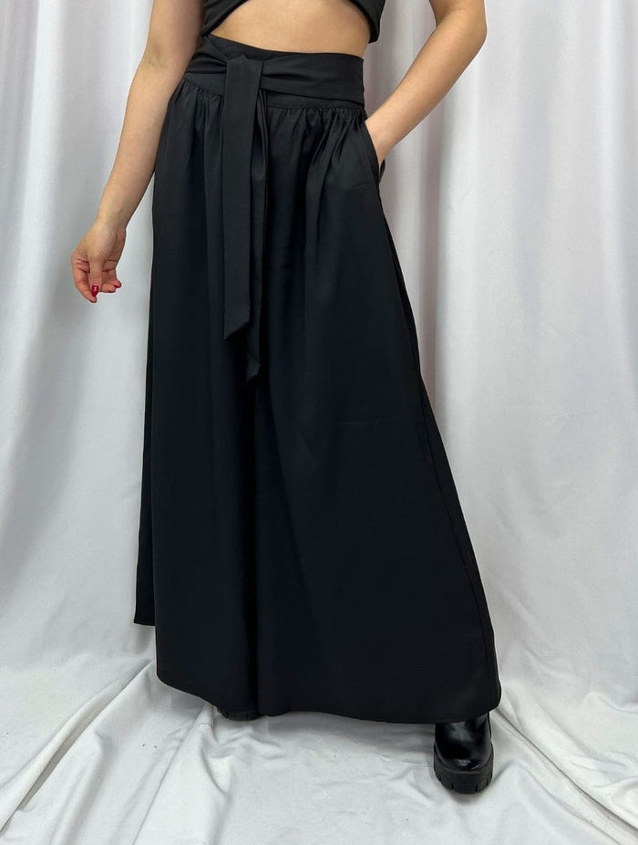 Pantalón para Mujer Negro Tiro Alto Fluido - Lia Negro
