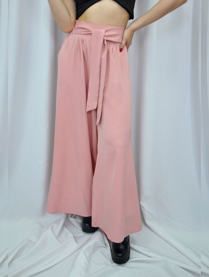 Pantalón para Mujer Palo Rosa Tiro Alto Fluido - Lia Palo Rosa