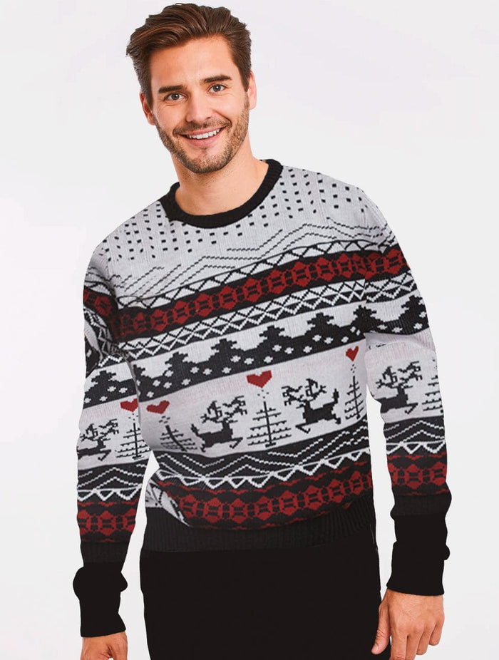 Suéter Cuello Redondo para Hombre - Saco Navidad Blanco