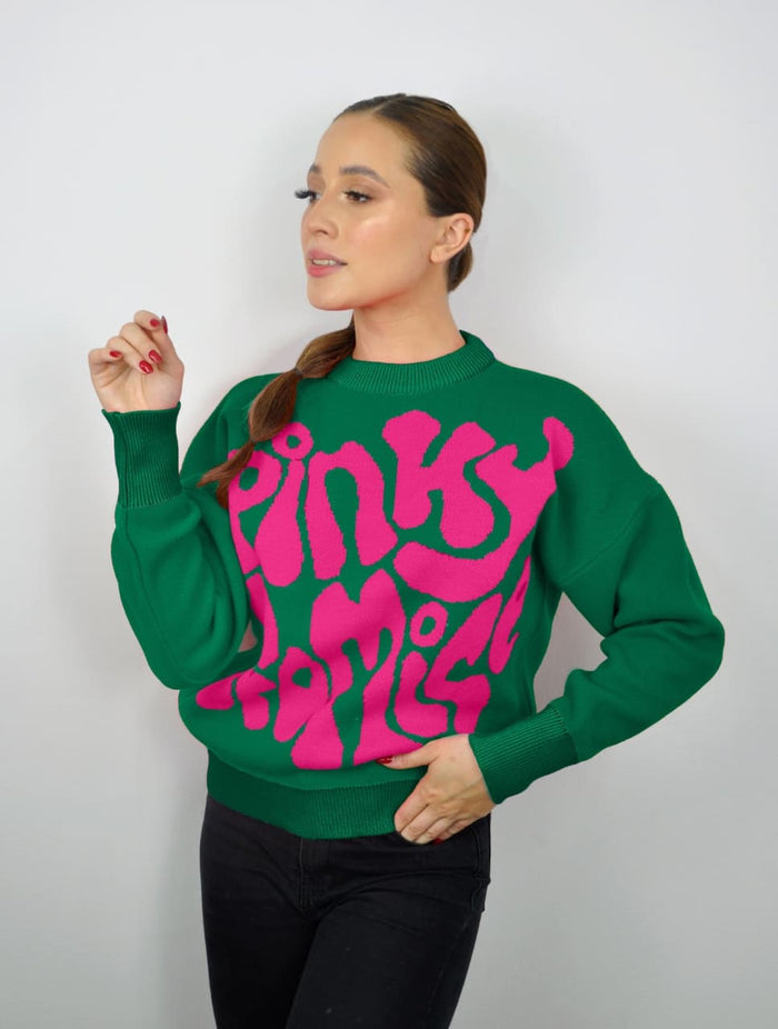 Suéter para Mujer Verde Cuello Redondo - Pinky Verde