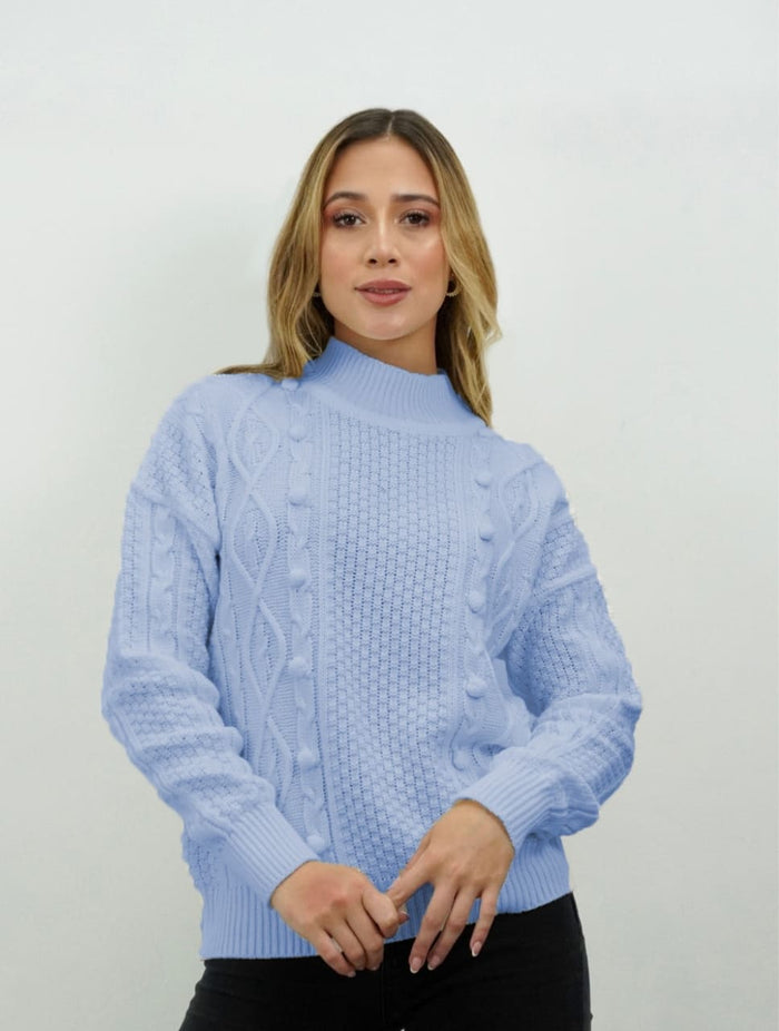 Suéter para Mujer Azul Bebé Tejido - Palmetto Azul Bebé
