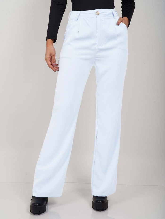 Pantalón para Mujer Blanco de Tela Tiro Medio - Alto - Terragona Blanco